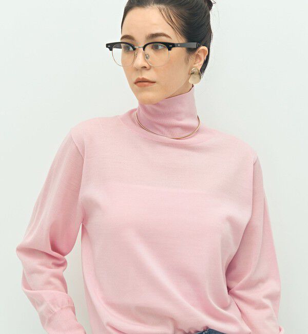 NOLLEY'S「《手洗い可能》《アンサンブル対応》18G天竺ハイネックプルオーバーニット」|ニット・セーター|ベビーピンク