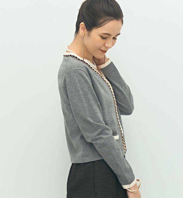NOLLEY'S「チェーンブレードVネックカーディガン」|カーディガン|