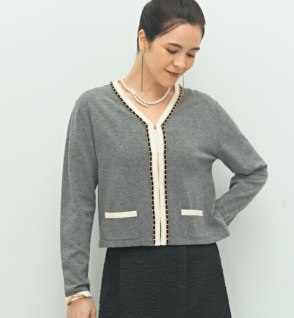 NOLLEY'S「チェーンブレードVネックカーディガン」|カーディガン|