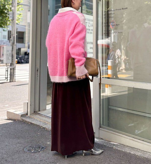 Laraaji「モヘアインターシャアーガイルVネックカーディガン」|カーディガン|