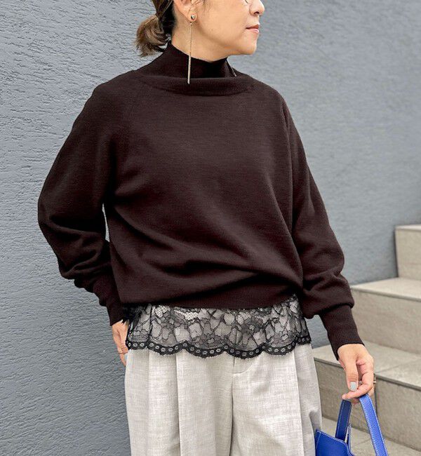 NOLLEY'S「12Gオルティアハイネックプルオーバーニット」|ニット・セーター|ダークブラウン