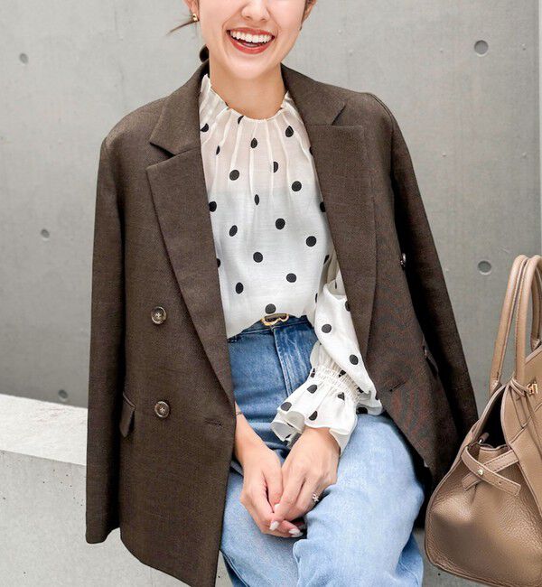 NOLLEY'S「ウォッシャブルピンタックドットプリントブラウス」|シャツ・ブラウス|