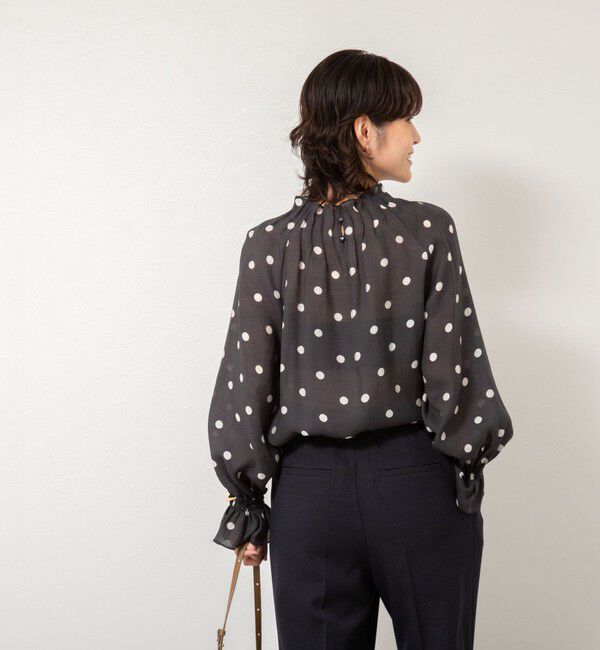 NOLLEY'S「ウォッシャブルピンタックドットプリントブラウス」|シャツ・ブラウス|