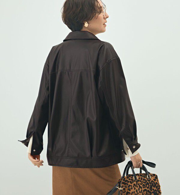 NOLLEY'S sophi「《セットアップ対応》ウォッシャブルフェイクレザーブルゾン」|ブルゾン・スタジャン|