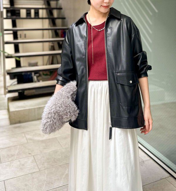 NOLLEY'S sophi「《セットアップ対応》ウォッシャブルフェイクレザーブルゾン」|ブルゾン・スタジャン|