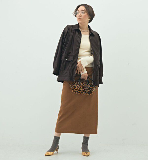 NOLLEY'S sophi「《セットアップ対応》ウォッシャブルフェイクレザーブルゾン」|ブルゾン・スタジャン|