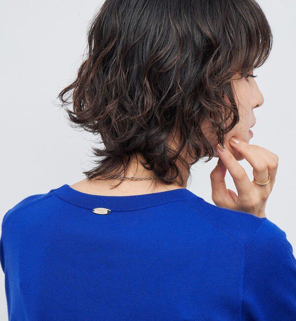 NOLLEY'S sophi「《アンサンブル対応》《手洗い可能》ウール100％5分袖プルオーバーニット」|ニット・セーター|