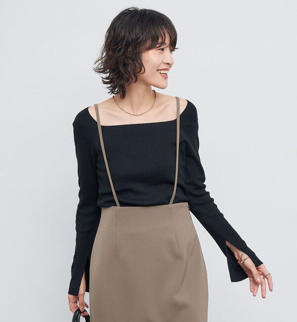 NOLLEY'S sophi「【WEB限定カラーあり】総針スクエアネックプルオーバーニット」|ニット・セーター|