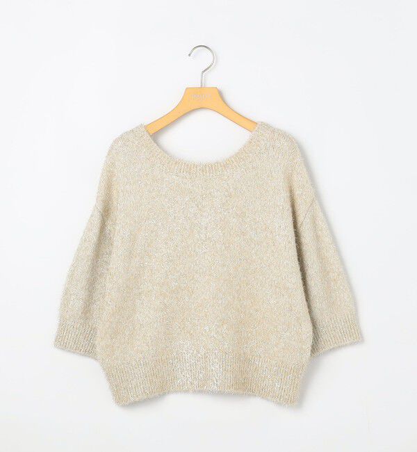 NOLLEY'S sophi「キラキラフェザー2WAY5分袖プルオーバーニット」|カーディガン|
