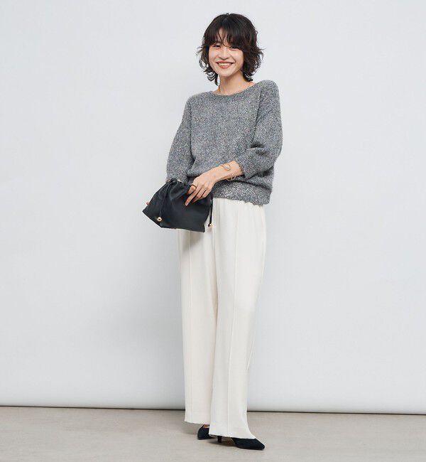 NOLLEY'S sophi「キラキラフェザー2WAY5分袖プルオーバーニット」|カーディガン|