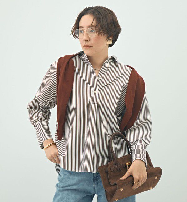 NOLLEY'S sophi「ウォッシャブルブロードメタル釦スキッパーシャツ」|シャツ・ブラウス|