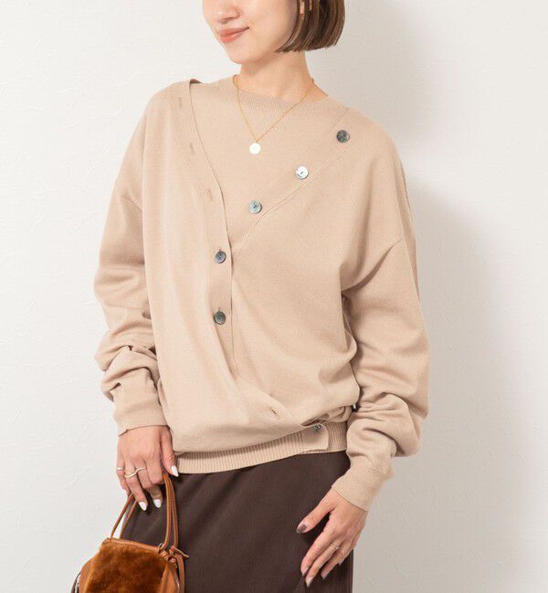 NOLLEY'S「《手洗い可能》《アンサンブル対応》バウンドウール3WAYカーディガン」|カーディガン|ベージュ