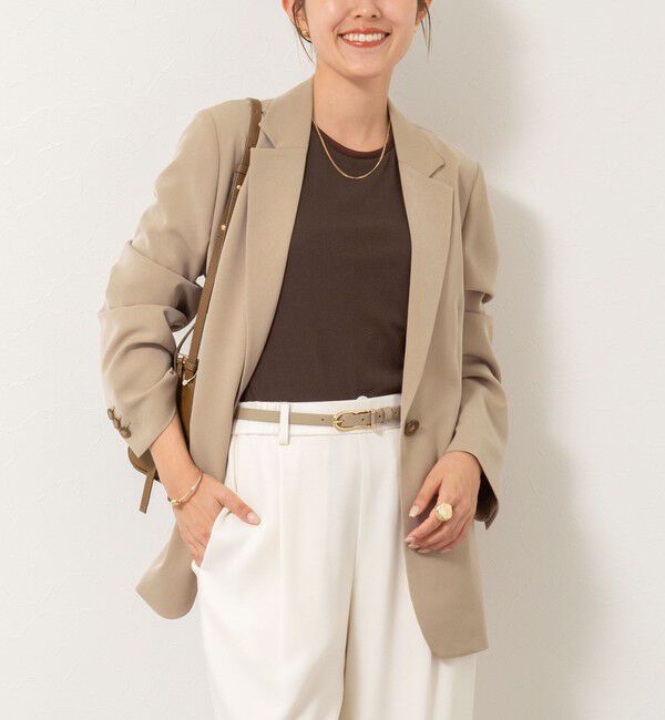 NOLLEY'S「《セットアップ対応》ウォッシャブルストレッチギャバテーラードジャケット」|テーラードジャケット|ベージュ