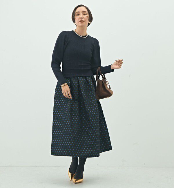 NOLLEY'S「《手洗い可能》リブパフスリーブプルオーバーニット」|ニット・セーター|