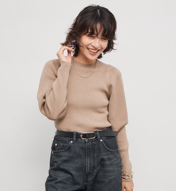 NOLLEY'S「《手洗い可能》リブパフスリーブプルオーバーニット」|ニット・セーター|