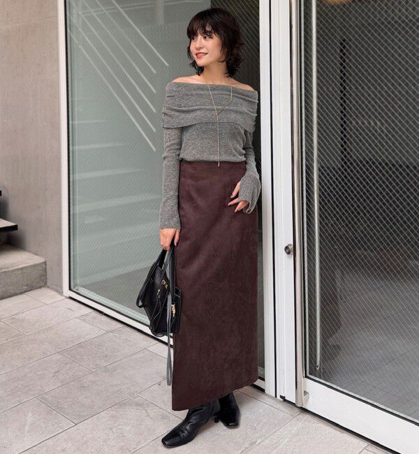 NOLLEY'S sophi「カシミヤ混ガーゼ風リブオフショルプルオーバーニット」|ニット・セーター|