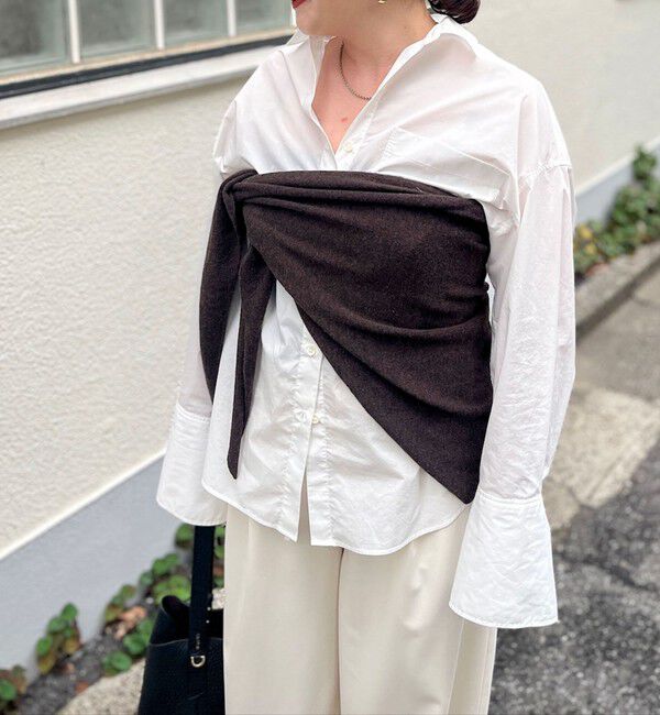 NOLLEY'S「《手洗い可能》カシミヤ混三角ストール」|ニット・セーター|ダークブラウン