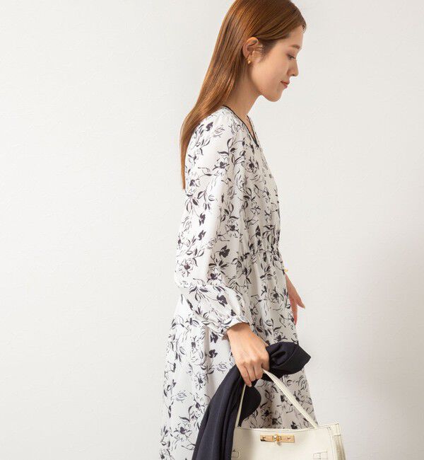 NOLLEY'S sophi「ウォッシャブルジョーゼットVネックギャザーワンピース」|ワンピース|