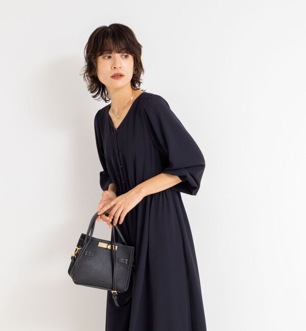 NOLLEY'S sophi「ウォッシャブルジョーゼットVネックギャザーワンピース」|ワンピース|