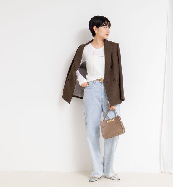 NOLLEY'S sophi「ウォッシャブルベアテレコUネックロンT＜エンジェルウール使用＞」|Tシャツ・カットソー|