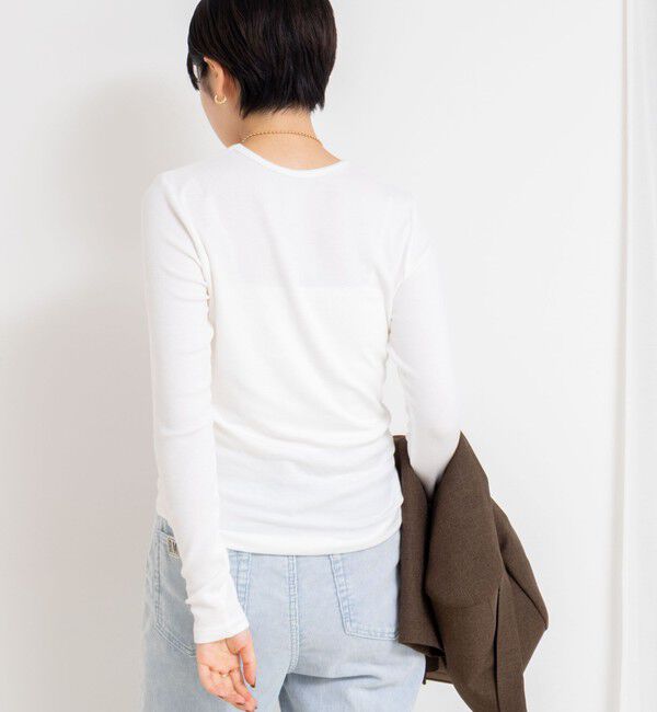 NOLLEY'S sophi「ウォッシャブルベアテレコUネックロンT＜エンジェルウール使用＞」|Tシャツ・カットソー|