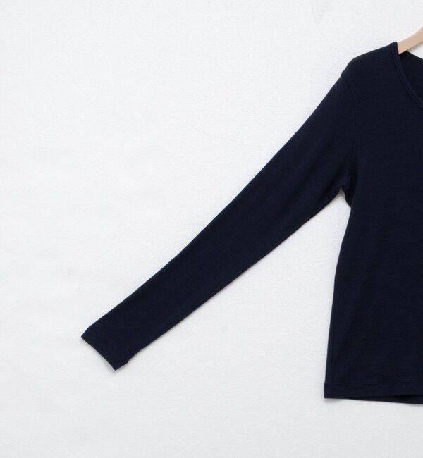 NOLLEY'S sophi「ウォッシャブルベアテレコUネックロンT＜エンジェルウール使用＞」|Tシャツ・カットソー|