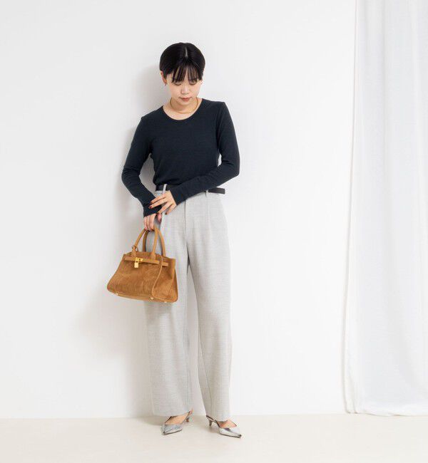 NOLLEY'S sophi「ウォッシャブルベアテレコUネックロンT＜エンジェルウール使用＞」|Tシャツ・カットソー|