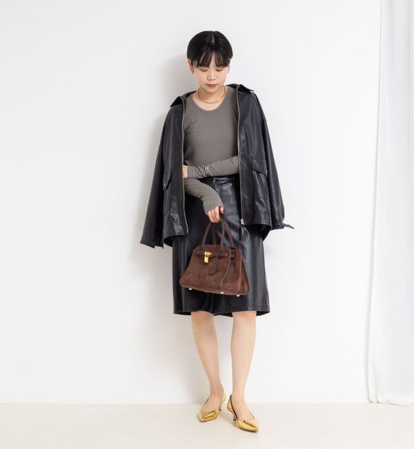 NOLLEY'S sophi「ウォッシャブルベアテレコUネックロンT＜エンジェルウール使用＞」|Tシャツ・カットソー|