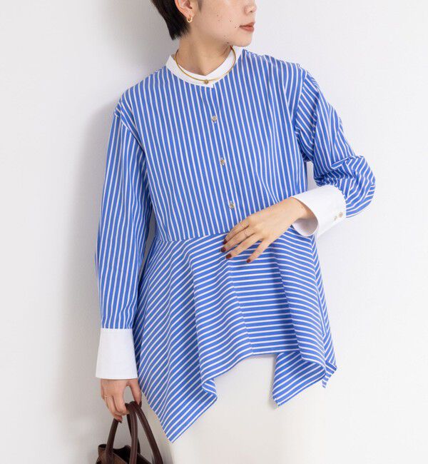 NOLLEY'S sophi「ウォッシャブルハンカチーフヘムシャツ」|シャツ・ブラウス|