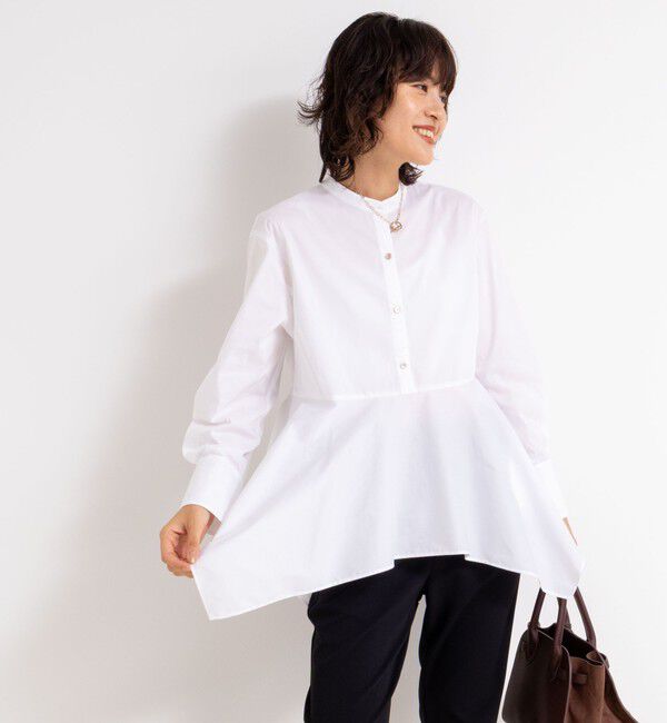 NOLLEY'S sophi「ウォッシャブルハンカチーフヘムシャツ」|シャツ・ブラウス|