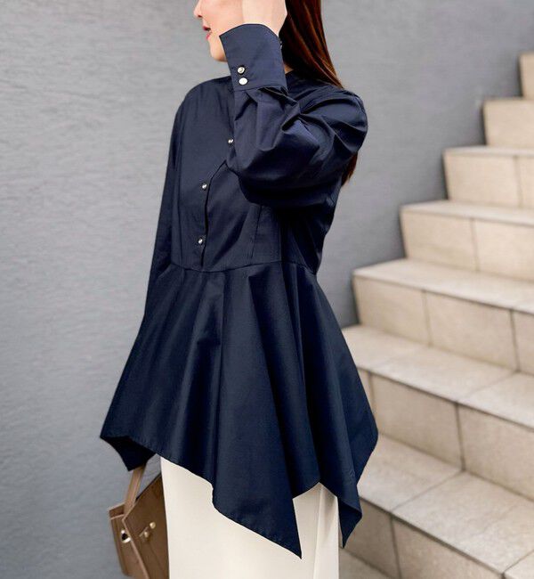 NOLLEY'S sophi「ウォッシャブルハンカチーフヘムシャツ」|シャツ・ブラウス|