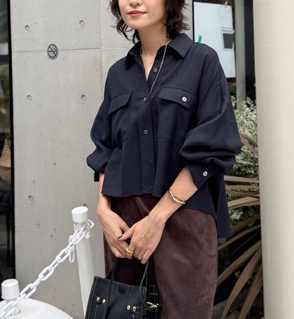 NOLLEY'S sophi「ウォッシャブルウール混ビエラショートシャツ」|シャツ・ブラウス|