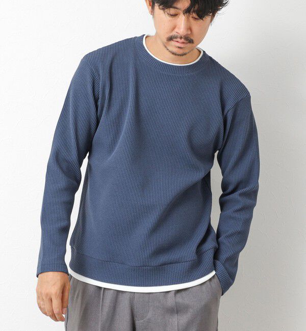 NOLLEY'S goodman「【IRM】《吸水速乾/UVカット》ワッフルダブルカラー LS Tee 25AW」|Tシャツ・カットソー|グレイッシュブルー