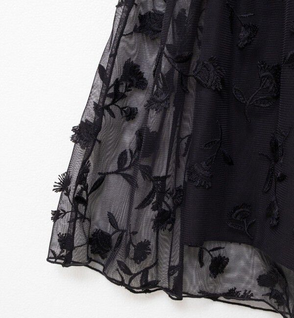 NOLLEY'S「ウォッシャブルチュール刺繍リバーシブルギャザースカート」|フレア|