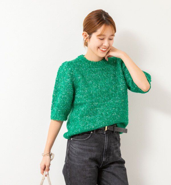 NOLLEY'S「モヘアスパンコール半袖ニット」|ニット・セーター|