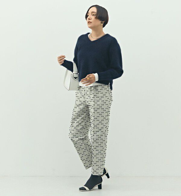 NOLLEY'S「《セットアップ対応》ウォッシャブルリボンジャガードタックテーパードパンツ」|その他|