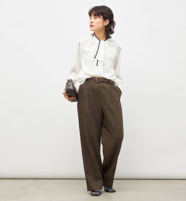 NOLLEY'S「ウォッシャブルストレッチジョーゼットボウタイ風ブラウス」|シャツ・ブラウス|