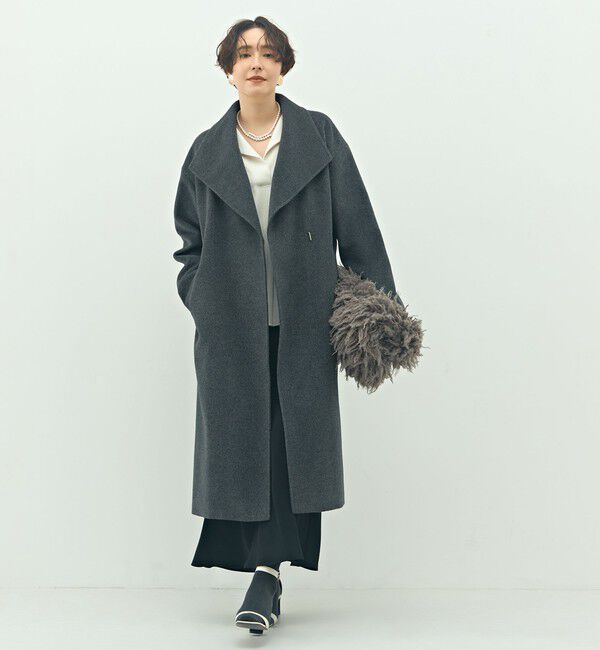 NOLLEY'S sophi「【一部WEB限定色】アンゴラビーバーベルテッドロングコート」|その他|チャコールグレー