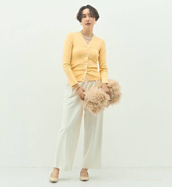 NOLLEY'S sophi「《アンサンブル対応》《手洗い可能》カシミヤ混リブVネックカーディガン」|カーディガン|