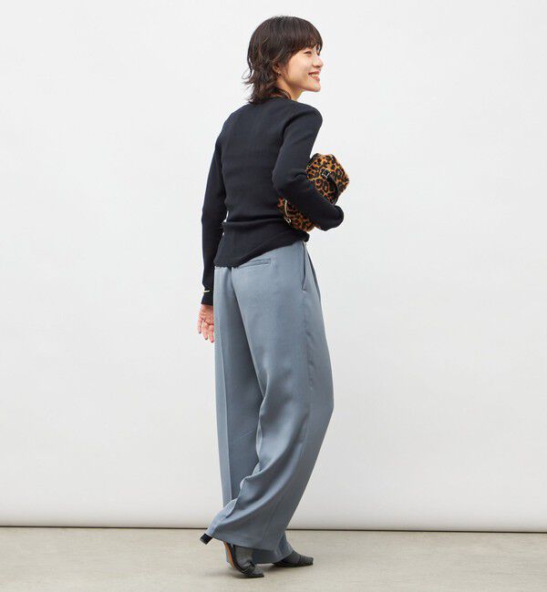 NOLLEY'S sophi「《アンサンブル対応》《手洗い可能》カシミヤ混リブUネックプルオーバー」|ニット・セーター|