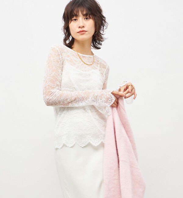 NOLLEY'S sophi「ウォッシャブルラッセルレースＴブラウス」|シャツ・ブラウス|