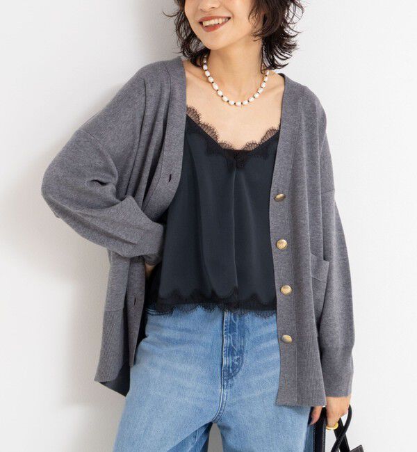 NOLLEY'S sophi「ウォッシャブルレーストリミングサテンキャミブラウス」|キャミソール|