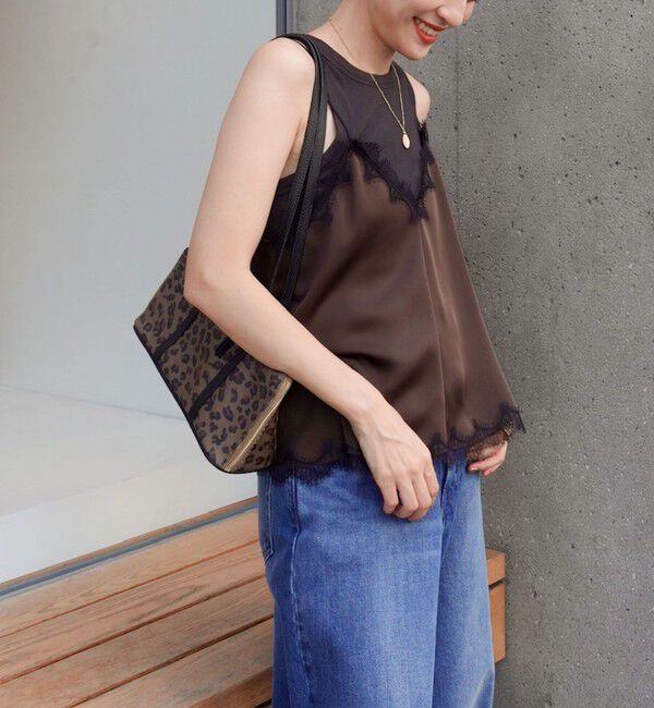 NOLLEY'S sophi「ウォッシャブルレーストリミングサテンキャミブラウス」|キャミソール|