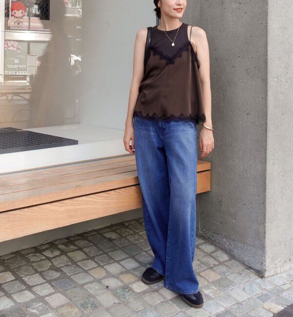 NOLLEY'S sophi「ウォッシャブルレーストリミングサテンキャミブラウス」|キャミソール|