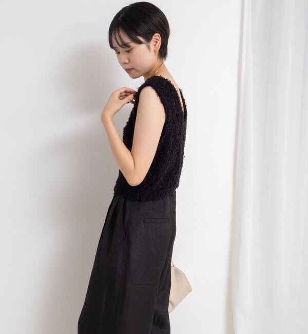 NOLLEY'S「《手洗い可能》カットフェザーヤーン透かし柄2WAYビスチェ」|ベスト・ジレ|