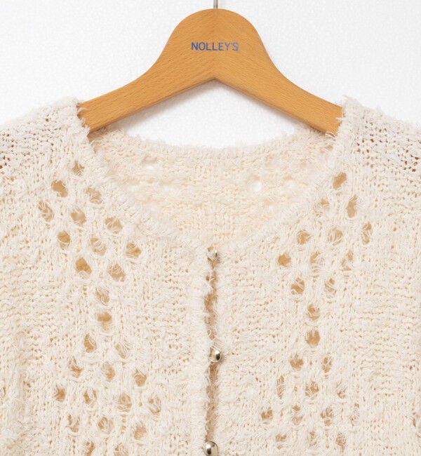 NOLLEY'S「《手洗い可能》カットフェザーヤーン透かし柄2WAYカーディガン」|カーディガン|