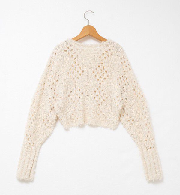 NOLLEY'S「《手洗い可能》カットフェザーヤーン透かし柄2WAYカーディガン」|カーディガン|