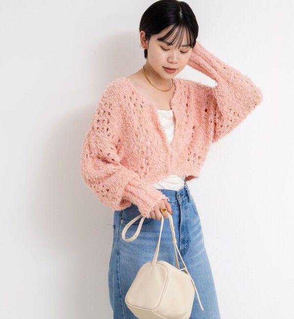 NOLLEY'S「《手洗い可能》カットフェザーヤーン透かし柄2WAYカーディガン」|カーディガン|