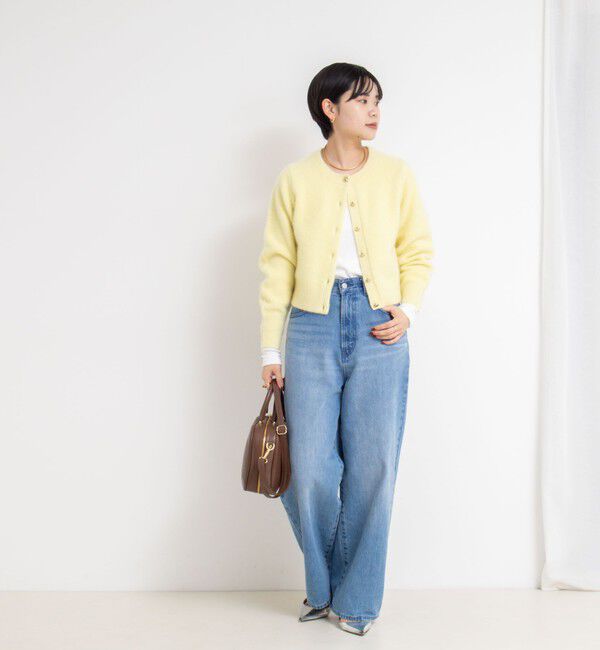 NOLLEY'S sophi「ヘアリーメタル釦クルーネックカーディガン」|カーディガン|