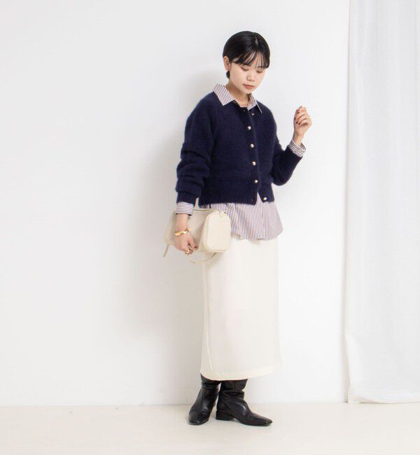 NOLLEY'S sophi「ヘアリーメタル釦クルーネックカーディガン」|カーディガン|